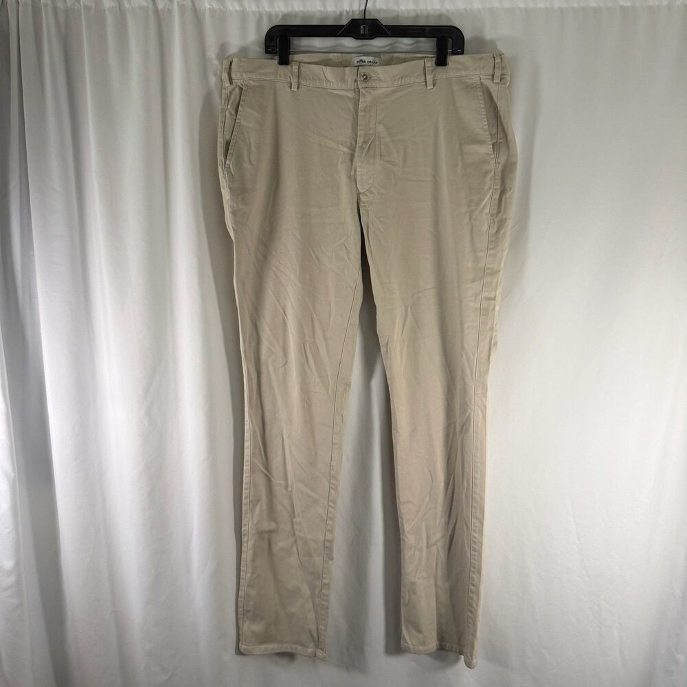 Peter Millar Chino Dress Pants Men's 40 Beige Tan Flat Front Pockets Straight Le